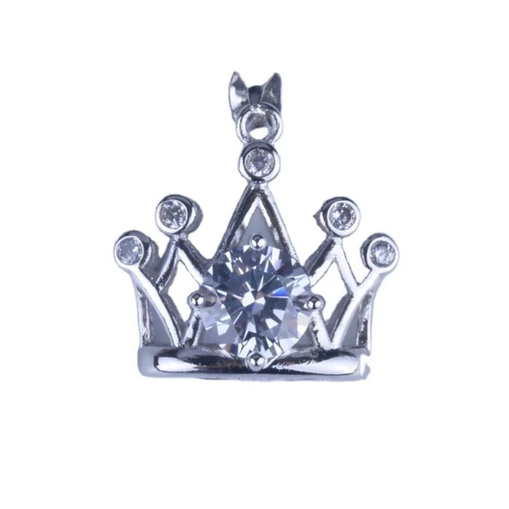 2ct CZ S925 Crown Necklace - Picture 3 of 8